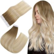 RRP £43.95 Easyouth Balayage Tape in Hair Extensions Human Hair