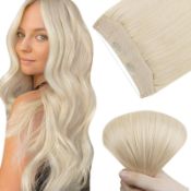 RRP £42.72 Easyouth Blonde Wire Hair Extensions Human Hair Fishing