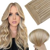 RRP £47.94 Easyouth Wire Hair Extensions Human Hair Blonde Secret