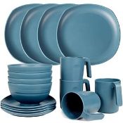 RRP £26.76 Greentainer Unbreakable Lightweight Dinnerware Sets