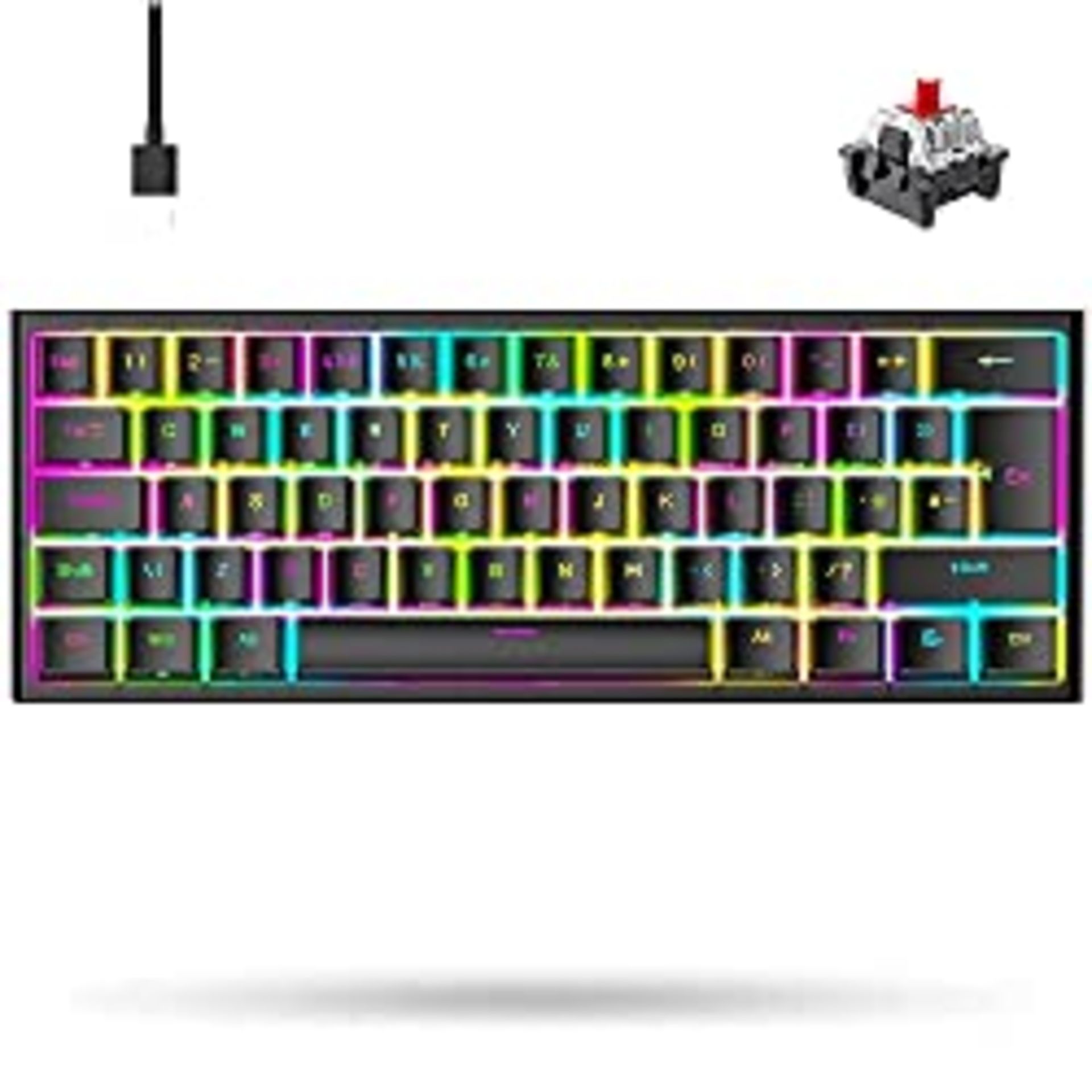 RRP £27.15 MAGIC-REFINER MK25 UK Layout 60% Portable Mechanical Gaming Keyboard