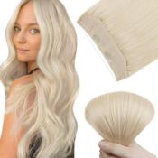 RRP £54.68 Easyouth Wire Hair Extensions Blonde Human Hair Wire