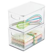 RRP £30.73 mDesign Set of 2 Fridge Storage Box Food-Safe Freezer