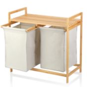 RRP £57.07 Nisorpa Bamboo Laundry Basket Pull-Out Bamboo Laundry