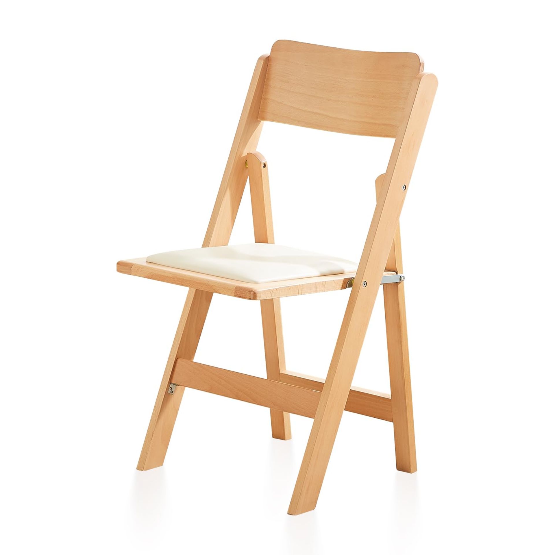 RRP £101.61 KAIHAOWIN Natural Beech Wood Folding Chair with Soft PU Cushion Seat