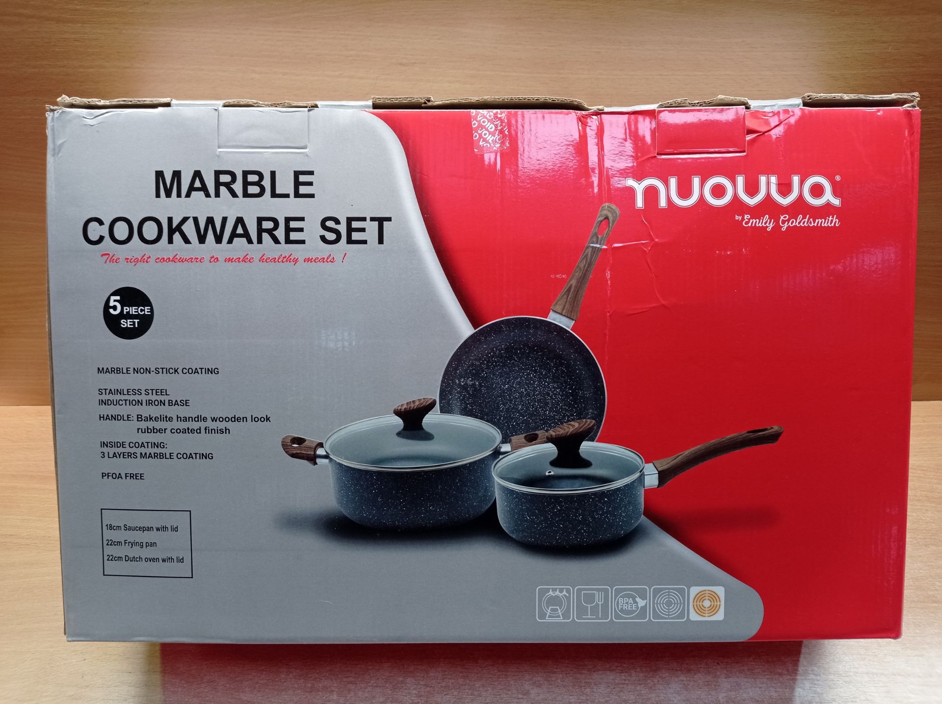 RRP £45.65 Non Stick Pots and Pans Set Induction Hob Pots - Image 2 of 2