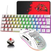 RRP £47.94 60% UK Layout Wired Gaming Keyboard and Mouse 62Keys