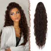 RRP £23.29 FESHFEN Long Curly Wavy Drawstring Ponytail Extensions