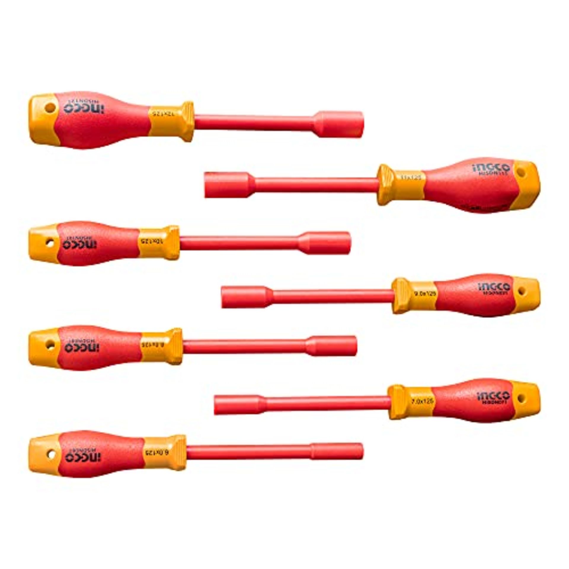 RRP £31.25 INGCO 7Pcs Insulated Nut Screwdriver Set VDE Insulated