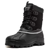 RRP £35.59 HOBIBEAR Snow Boots Mens Winter Boots Waterproof Non-Slip