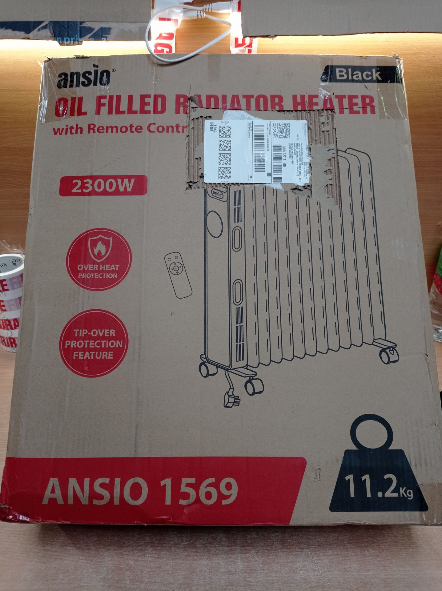 RRP £102.71 ANSIO Oil Filled Radiator Heater 11 Fins 2300W with Remote - Image 2 of 2