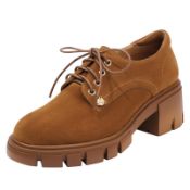 RRP £22.31 XIEWANG Women's Platform Chunky Lace up Oxfords Ladies Brogues Work Shoes(7 UK