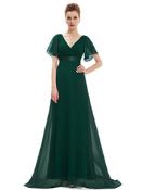 RRP £55.82 Ever Pretty Women's Glamorous Double V-Neck Ruffles Padded Evening Dress