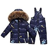 RRP £53.73 Kids 2-Piece Snowsuit Winter Puffer Jacket and Bib