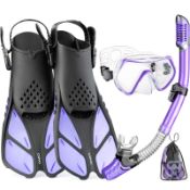 RRP £45.65 CAPAS Snorkel Mask Fins Set