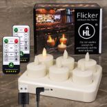 RRP £49.21 HL Rechargeable Tea Lights Flameless Candles with Remote