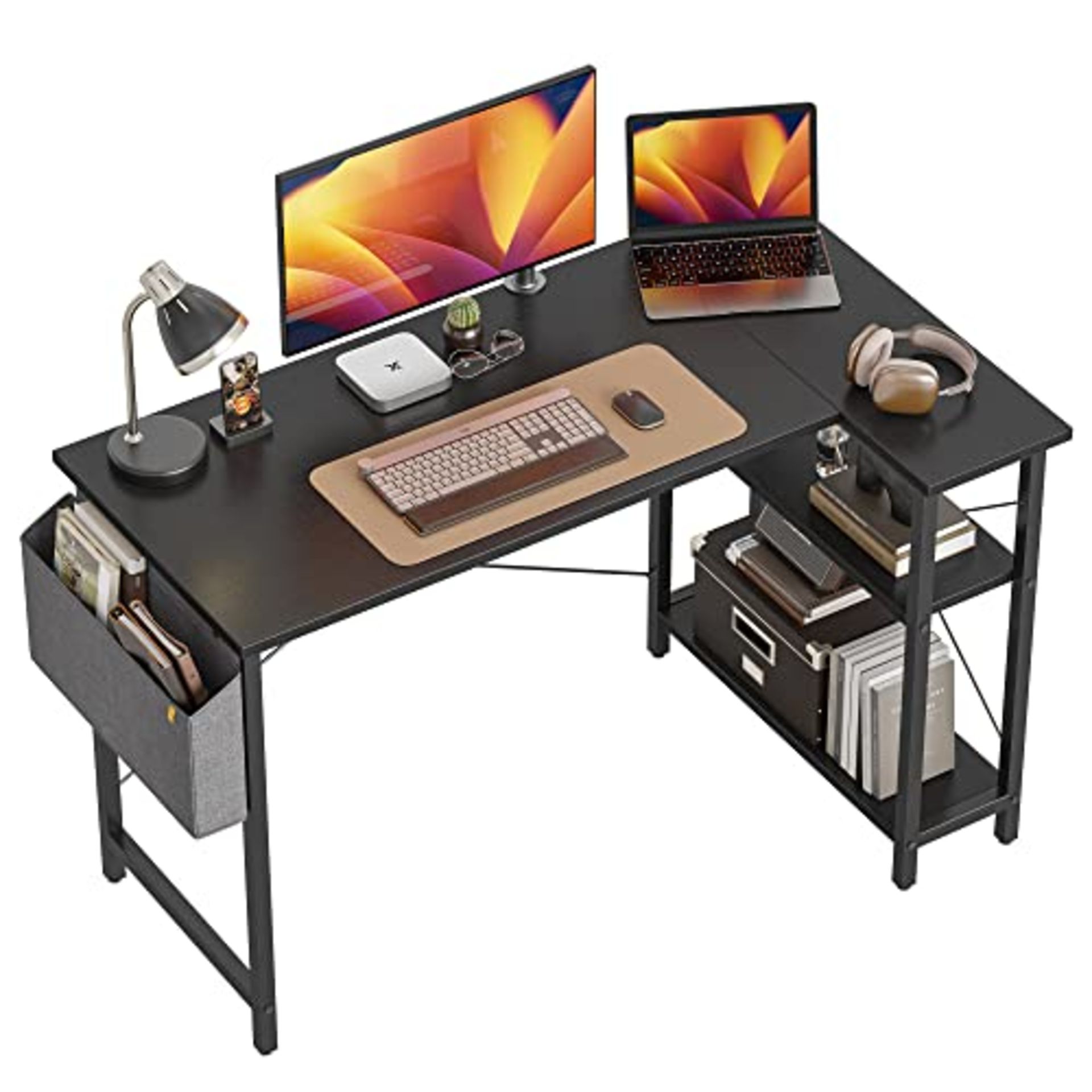 RRP £91.32 CubiCubi 100 cm Small L Shaped Computer Desk with Storage