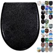 RRP £49.05 Fanmitrk Duroplast Toilet Seat Soft Close -Black Color