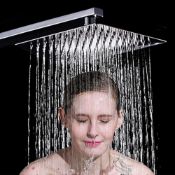 RRP £32.99 Large Square Rain Shower Head 304 Stainless Steel Ultra