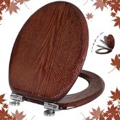 RRP £47.94 Angel Shield Toilet Seat Natural Wooden Toilet Seat