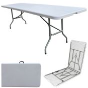 RRP £102.74 MQ Houseware 8ft Folding Table Fold in Half w/Handle