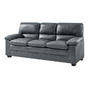 RRP £453.24 Bravich Oxford 3 Seater Sofa. Grey Faux Leather Sofa