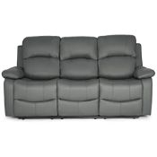 RRP £603.94 Bravich LUXURY Grey Gray Bonded Leather Recliner 3