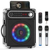 RRP £111.30 JYX Karaoke Machine with Two Wireless Microphones