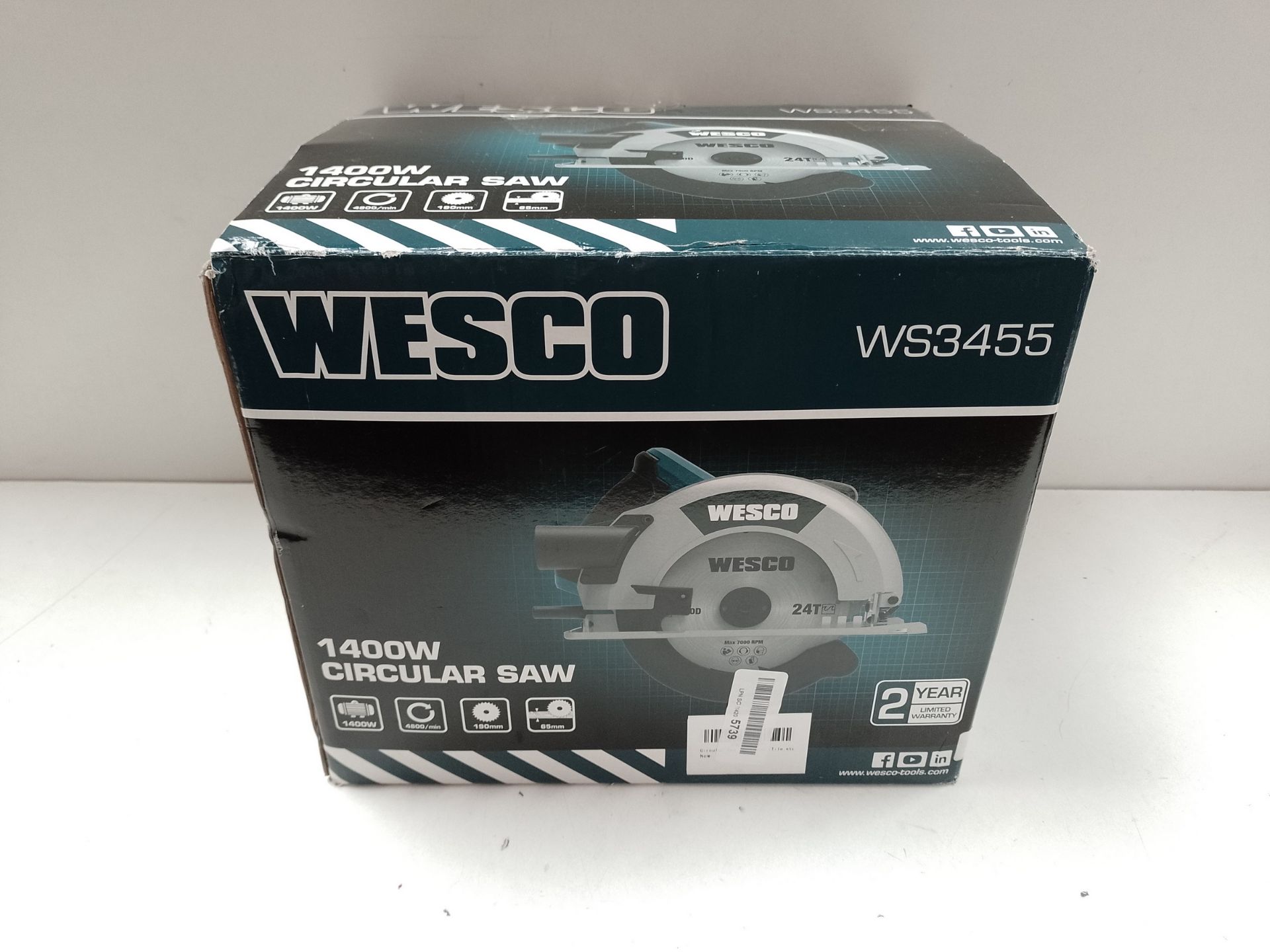 RRP £45.65 WESCO 1400W Circular Saw - Image 2 of 2