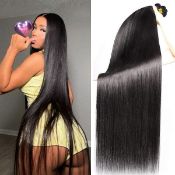 RRP £156.40 Four Bundles Human Hair 18 20 22 24 Inch Peruvian Hair