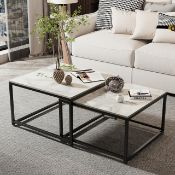 RRP £215.60 FATIVO Coffee Table Nesting Sintered Stone: Square