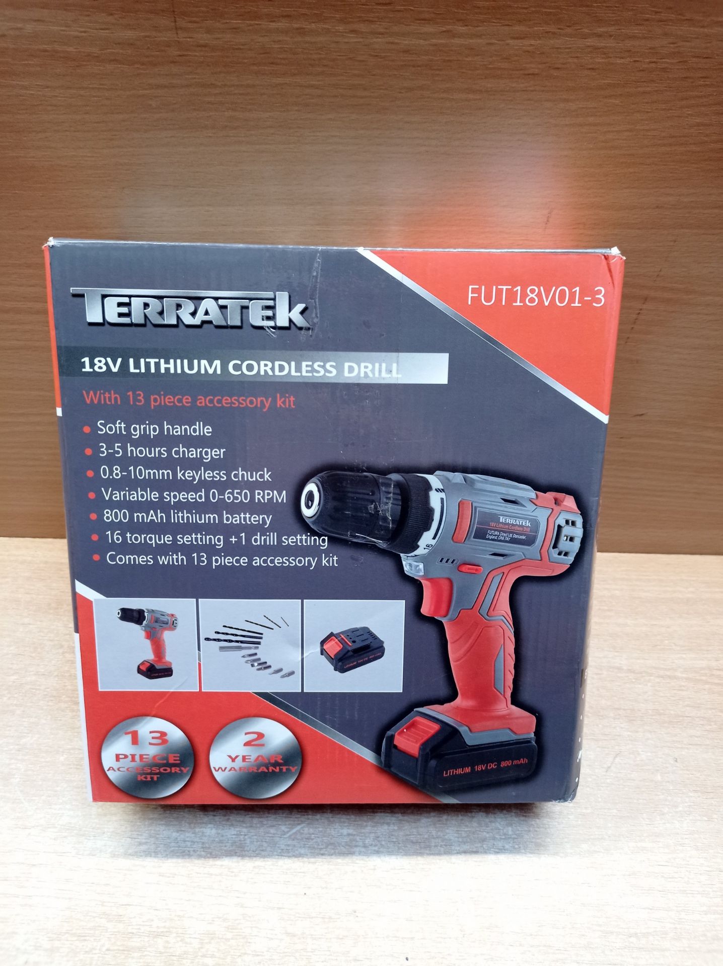 RRP £31.39 Terratek 13Pc Cordless Drill Driver 18V/20V-Max Lithium-Ion - Image 2 of 2