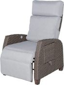 RRP £251.15 Grand patio Recliner Sunlounger PE Wicker