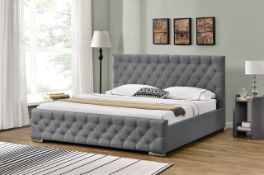 RRP £342.49 Athens Buttoned Gas Lift Ottoman Storage Bed Frame Single Part Lot
