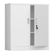RRP £171.24 iJINGUR Metal Storage Cupboard with Locking Doors and 2 Adjustable Shelves