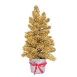 RRP £9.12 Greenbrokers Artificial Mini Gold Christmas Tree with