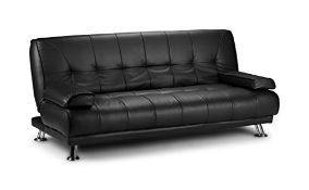 RRP £222.21 D & G Sofas VENICE CLICK CLACK FAUX LEATHER SOFA BED - BLACK