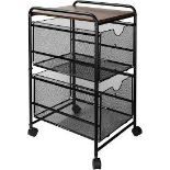 RRP £71.91 TQVAI 2 Drawers Rolling Storage Trolley on Wheels 3