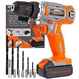 RRP £31.39 Terratek 13Pc Cordless Drill Driver 18V/20V-Max Lithium-Ion