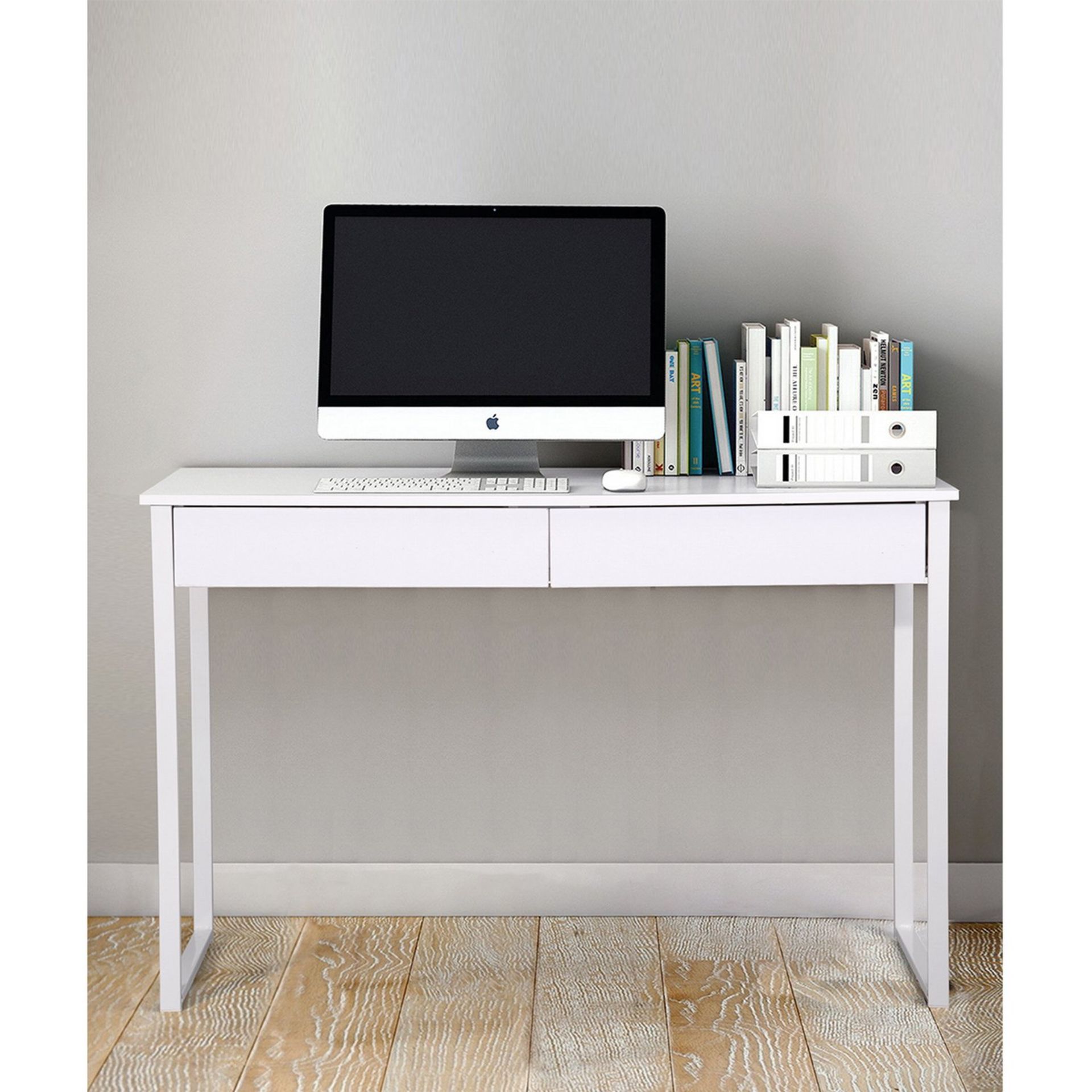 RRP £77.91 Homy Casa Computer Table Gloss Writing Desk with Drawers