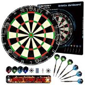 RRP £49.16 Dart Board Set Steel Dart Board Dartboard Set with