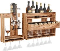 RRP £99.31 ybaymy Wall Mounted Wine Rack 3 Tier Hanging Wine Glass Holder