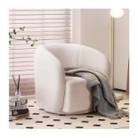 RRP £200.92 INMOZATA Swivel Tub Chair Teddy Fabric Accent Armchair