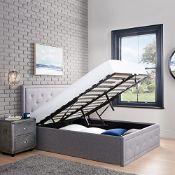 RRP £256.86 Home Treats Crystal Ottoman Storage Bed Grey | Gas