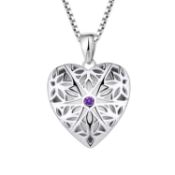 RRP £68.03 FJ Heart Photo Locket Necklace 925 Sterling Silver