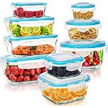 RRP £28.99 KICHLY Glass Food Storage Container Set