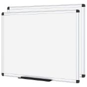 VIZ-PRO Magnetic Dry Erase Board, Silver Aluminium Frame, 2 Pack, 120 x 90 cm Total RRP £84.47