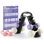 RRP £44.62 PhysKcal Dumbbells Set of 6 with Portable Stand