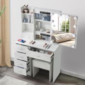 RRP £192.94 Guanglai Vanity Desk with Sliding Mirror and Light