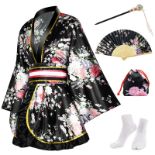 RRP £29.67 PLULON 5 Pcs Women's Japanese Kimono Robe Short Floral